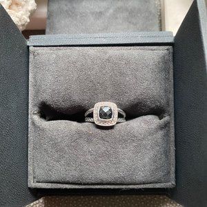 Petite Albion Ring with graphite and diamonds